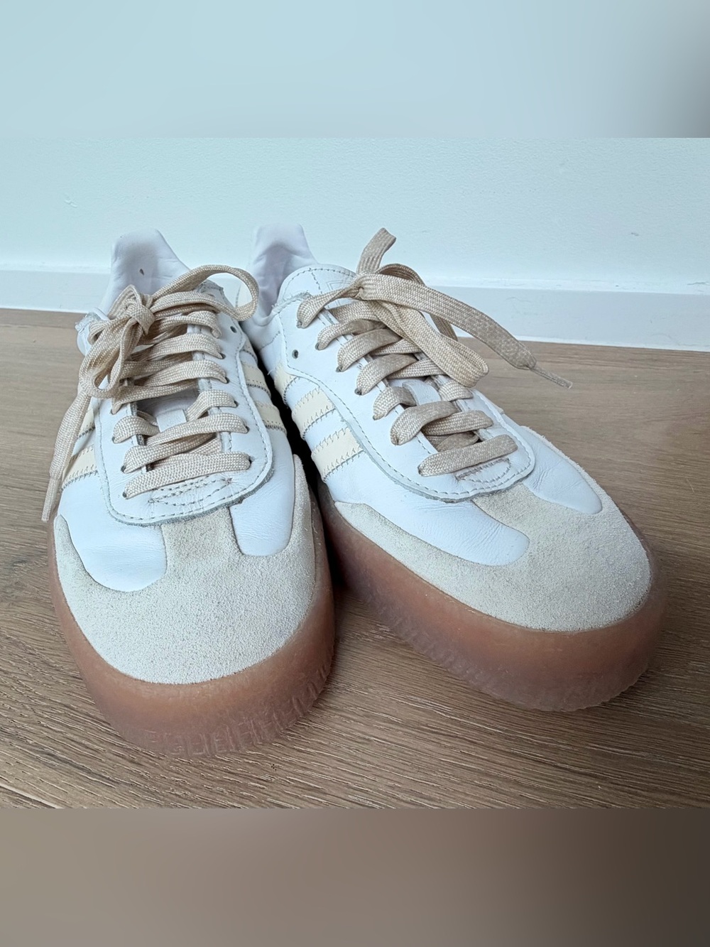 adidas Sambae Sneakers in White and Butter Yellow - Picture 7 of 8